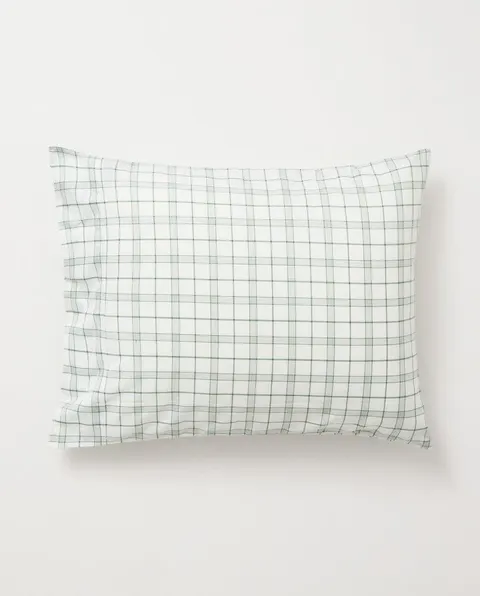 Poszewka na poduszkę Checked Lyocell Blend White/Green Lexington 50x70