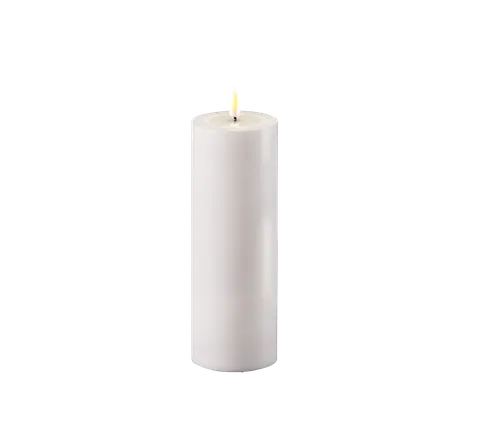 Świeca Biała LED Block D: 7,5x 20cm Outdoor