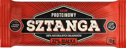 BATON PROTEINOWY Z ORZESZKAMI ZIEMNYMI "SZTANGA" BEZGLUTENOWY 70 g - ZMIANY