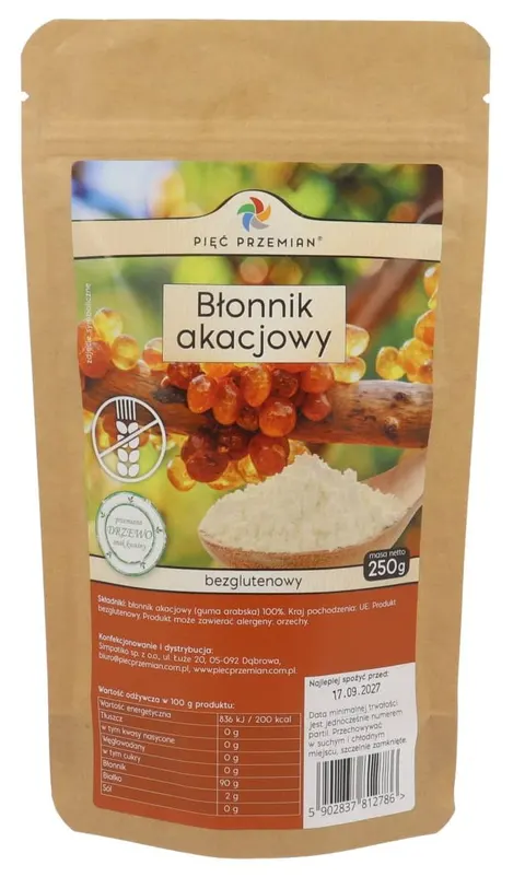 Błonnik Akacjowy Bezglutenowy 250 g Pięć Przemian