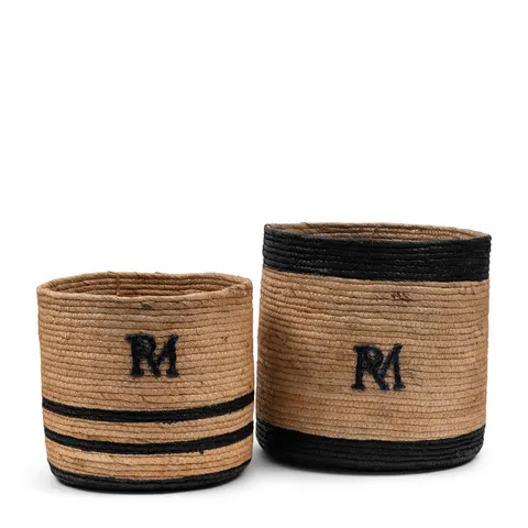 Zestaw 2 koszy RM Striped Monogram Riviera Maison