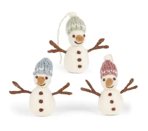 Snowman Colorful w/Hat Gry & Sif -3szt.