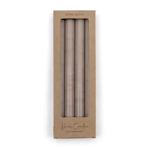 Zestaw Świec Dinner Candles ECO flax Riviera Maison 4szt. naturalne