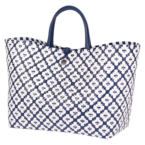 Torba na zakupy Motif Bag Handed navy with white pattern L