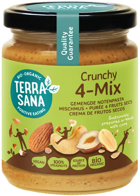 Krem Orzechowy Crunchy Mix (4 Orzechy) BIO 250 g Terrasana