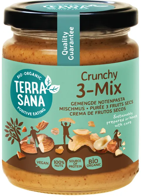 Krem Orzechowy Crunchy Mix (3 Orzechy) BIO 250 g Terrasana