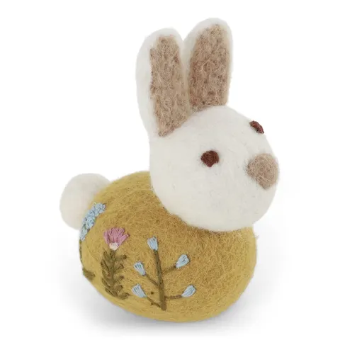 Sitting Bunny w/Flower Ochre Gry & Sif