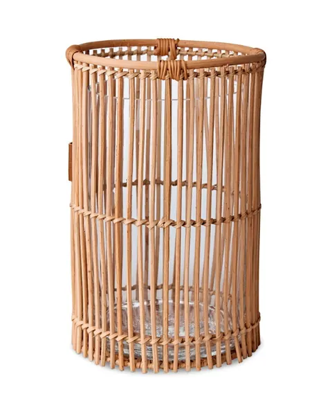 Latarenka Round Rattan Candle Holder with Glass Lexington L