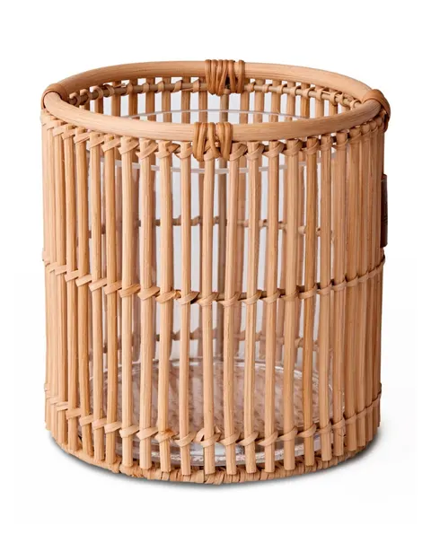 Latarenka Round Rattan Candle Holder with Glass Lexington M