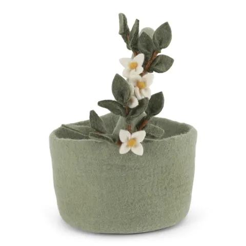 Basket w/Flower Garland Gry & Sif
