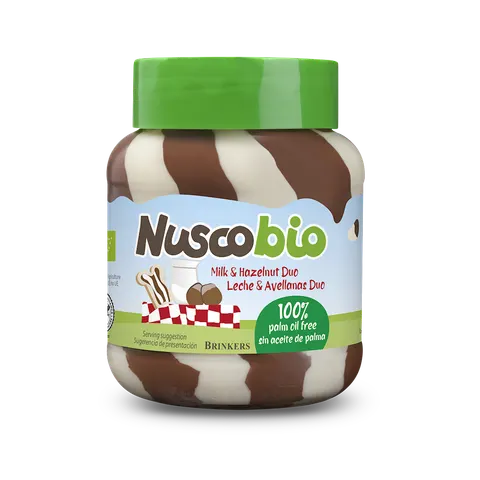Krem Duo Orzechowo kakaowo mleczny BIO 400 g Nuscobio
