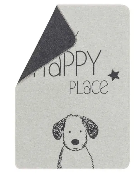 Kocyk dla pieska my happy place grey 70x90