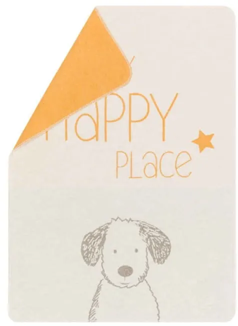 Kocyk dla pieska my happy place offwhite 70x90