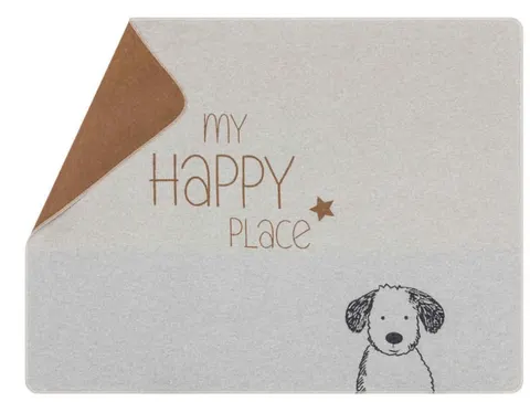 Kocyk dla pieska My happy place grey large 100x140