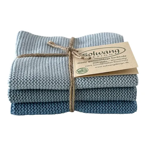 Ściereczka do naczyń Ice blue combi – organic Solwang 3 szt.