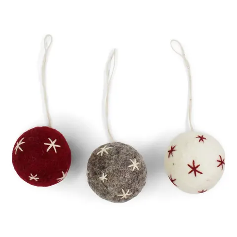 Ball Ornaments with Stars Gry & Sif 3szt.