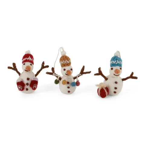 Snowman w/ Knitted Hat Gry & Sif 3szt.