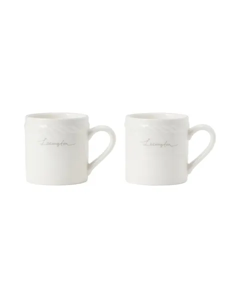 Kubek Lexington porcelain espresso mug (set of 2), white/beige Lexington