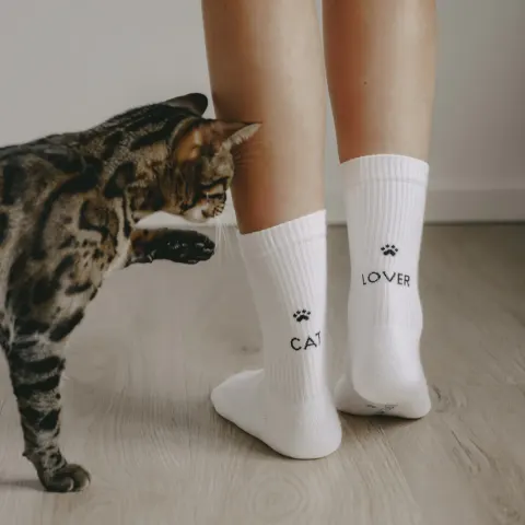 Skarpetki białe Cat Lover Eulenschnitt S (rozm.35-38)