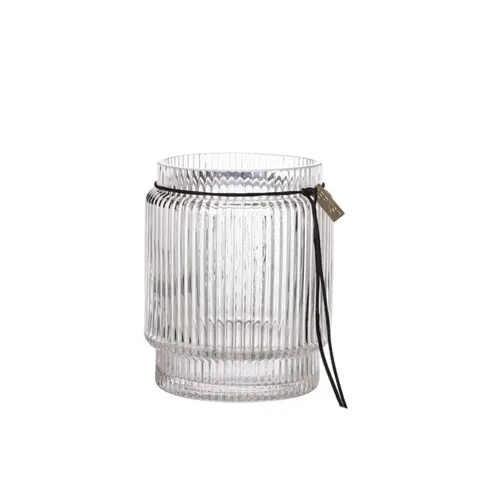Wazonik GlassVase d12,7 h14,8 Ribbed Glass Ernst