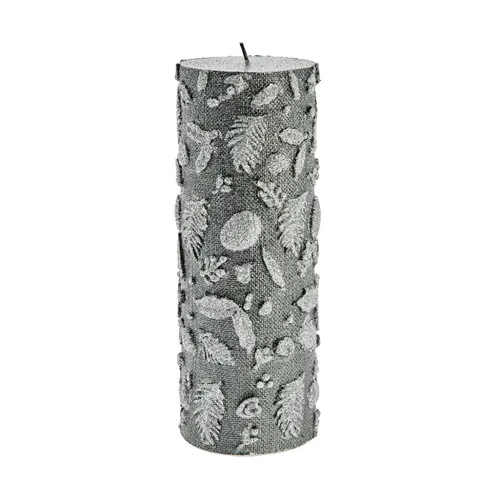Świeca Cristiellia decoration candle 7,5 X15 cm, Silver