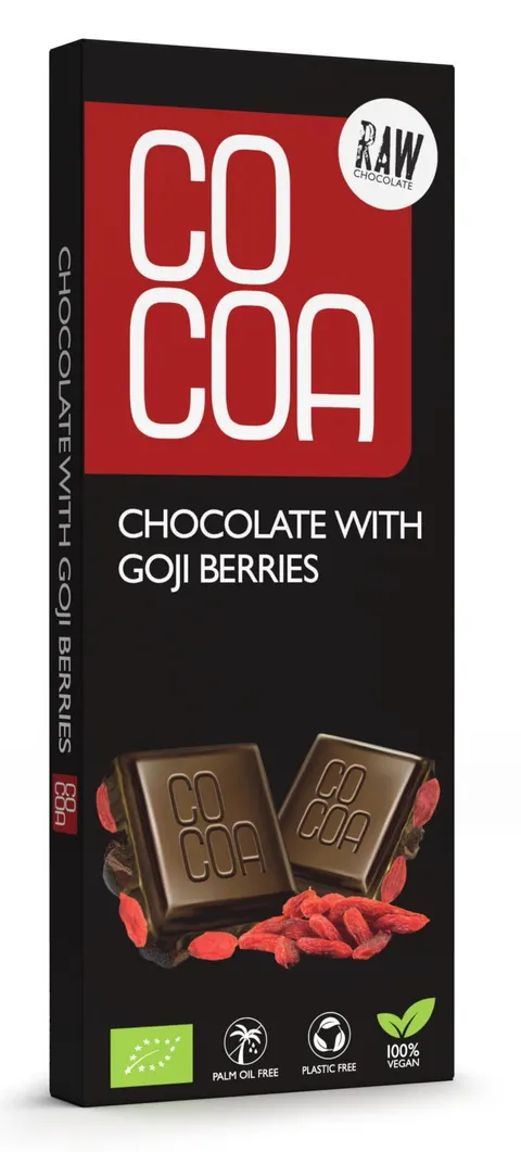 Czekolada Surowa z Jagodami Goji BIO 40g Cocoa