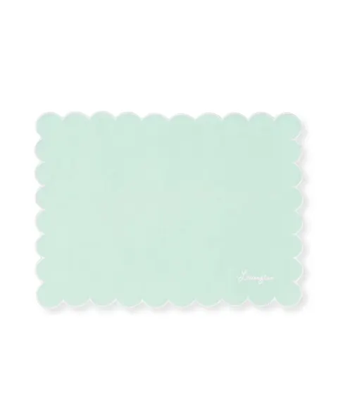Podkładka Scallop waxed linen blend placemat, green Lexington 35x45