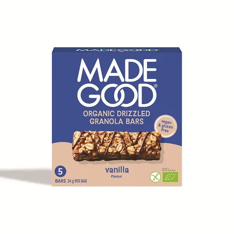Batoniki Granola Crunchy Smak Wanilia Bezglutenowe BIO (5 x 24g) 120g MadeGood