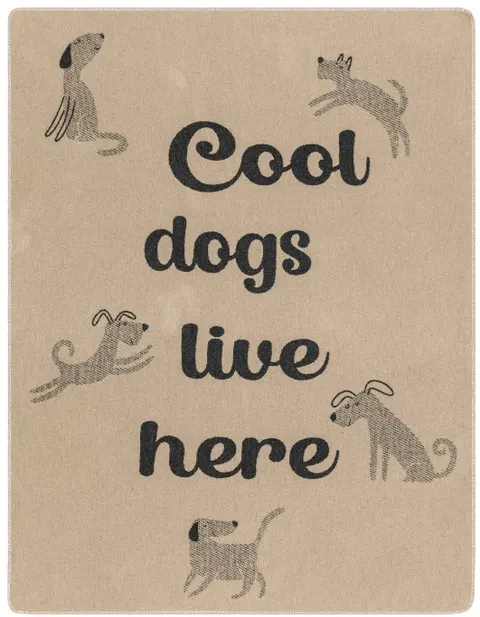 Kocyk dla pieska Cool Dogs Live Here big 100x140