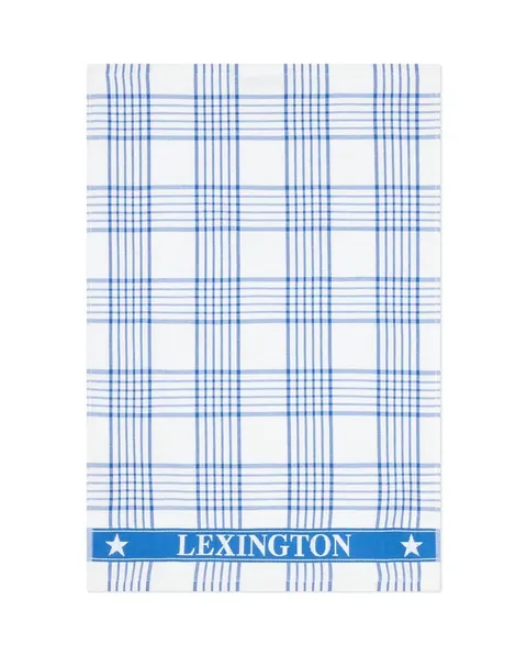 Ręcznik kuchennyChecked organic cotton terry kitchen towel, white/blue Lexington