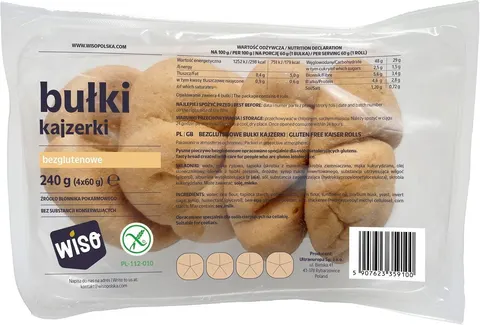 Bułki Kajzerki Bezglutenowe (4 szt.) 240g Wiso