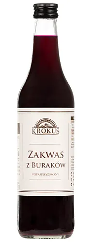 ZAKWAS Z BURAKÓW NIEPASTERYZOWANY BEZGLUTENOWY 500 ml - KROKUS