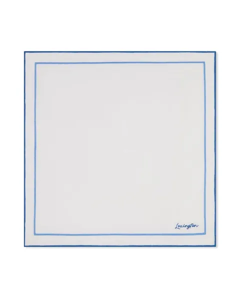 Serwetka Linen/cotton napkin with embroidery, white/blue Lexington