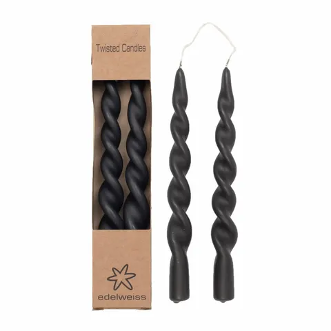 Świeca TWISTED Candles Edelweiss 2,2x24 Black 2 szt