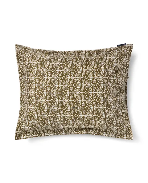 Poszewka Ornament cotton sateen pillowcase, olive/white Lexington 50x70