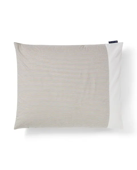 Poszewka Striped cotton percale olive/white Lexington 50x70