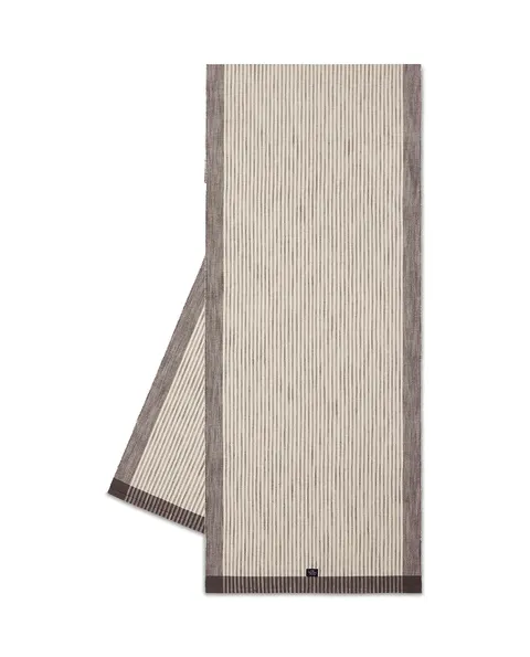 Bieżnik Striped organic cotton rib runner, dark gray/white Lexington 50x250