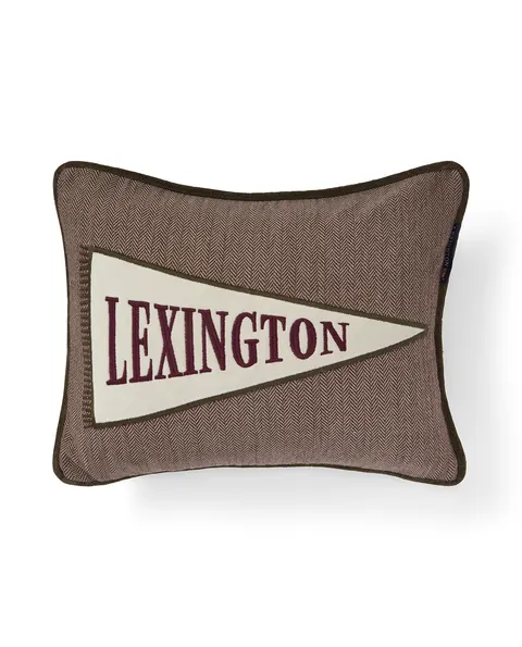 Poduszka Flag logo organic cotton tweed pillow beige Lexington 40x30