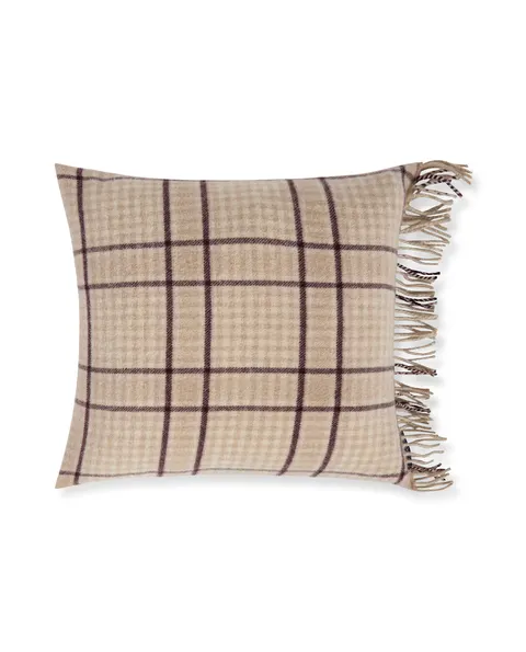 Poszewka Checked recycled wool pillow cover, beige/fig Lexington 50x50