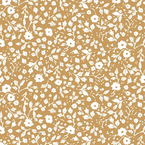Papierowe serwetki mustard w/flowers IB Laursen 12,5x 12,5 cm