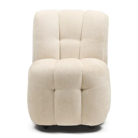Krzesło Davos Dining Chair with wheels, soft weave Off White Riviera Maison