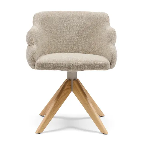 Krzesło Burlington Swivel Dining Armchair, Mountain Weave, Dune Sand Riviera Maison