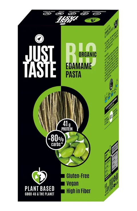 Makaron Proteinowy Z Soi Edamame Spaghetti Bezglutenowy BIO 250g Just Taste