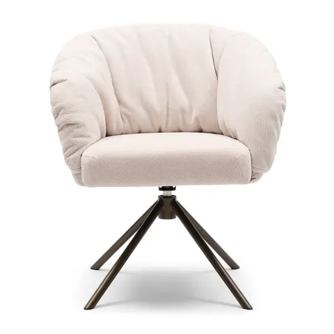 Krzesło Lugo Swivel Dining Armchair, Herringbone Linen, Soft Flax Riviera Maison