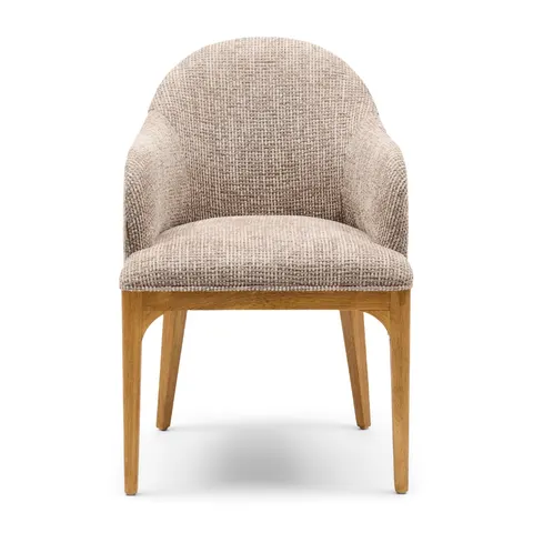 Krzesło Rozzano Dining Armchair, Tweed, Liver Grey Riviera Maison