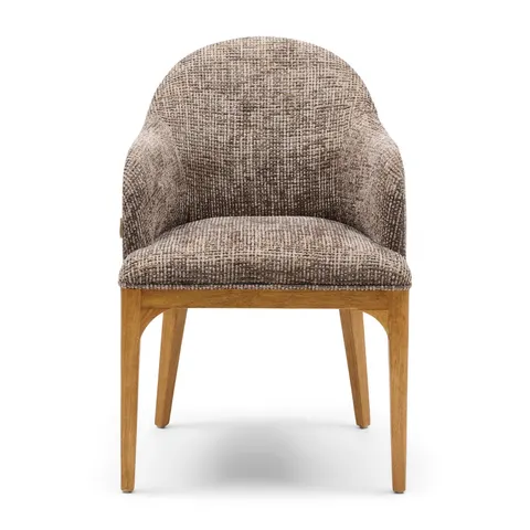 Krzesło Rozzano Dining Armchair, Tweed, Sepia Brown Riviera Maison