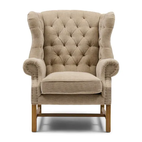 Fotel Franklin Park Wing Chair, Montmartre Weave, Natural Linen Riviera Maison