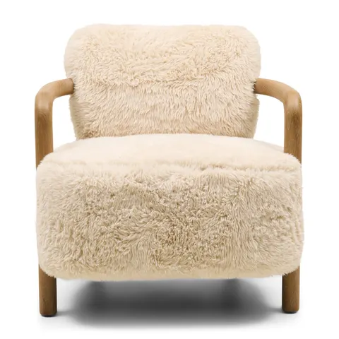 Fotel Lech Armchair, Cloud Fur, Off White Riviera Maison