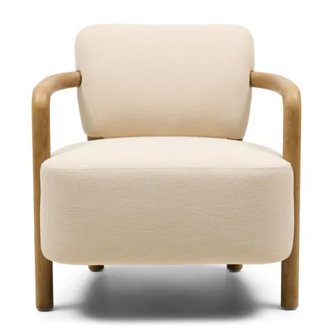 Fotel Lech Armchair, Herringbone Weave, Beige Riviera Maison
