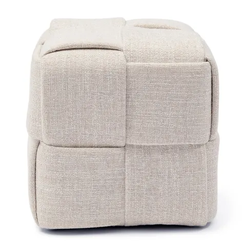 Puf Qbic Stool 40x45, Rich Tweed Antique White Riviera Maison